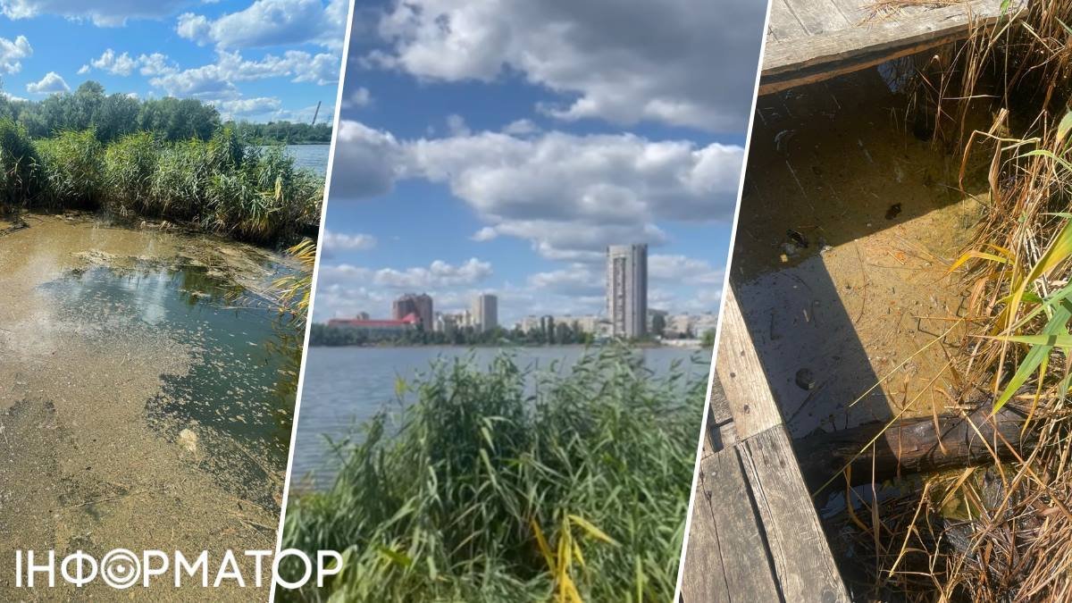 На Кирилівському озері в Оболонському районі залишається мазутна плівка: комунальники продовжують очищення