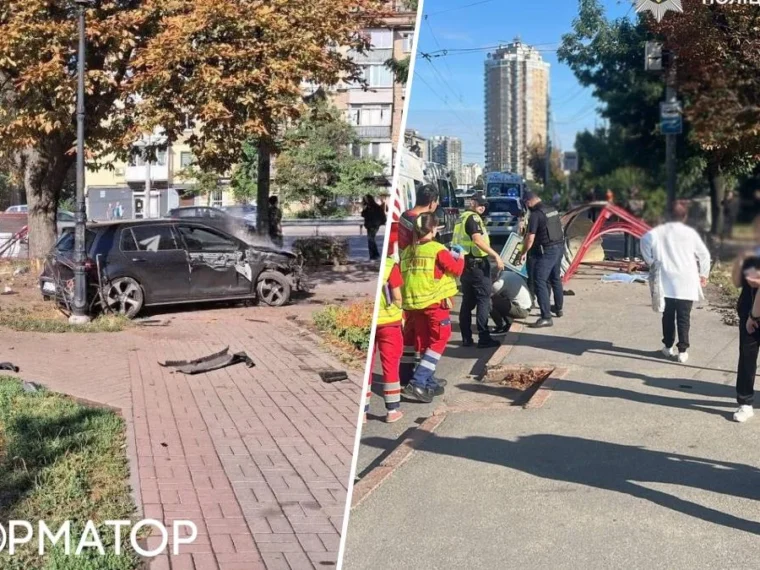 У Києві на Солом’янці авто влетіло в зупинку з людьми: є загиблі та травмовані