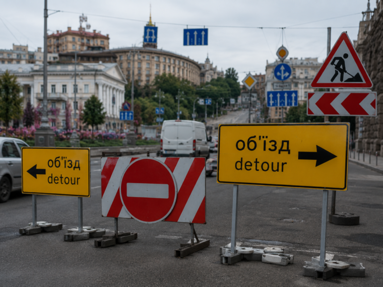 У Києві тимчасово перекрили рух на трьох вулицях