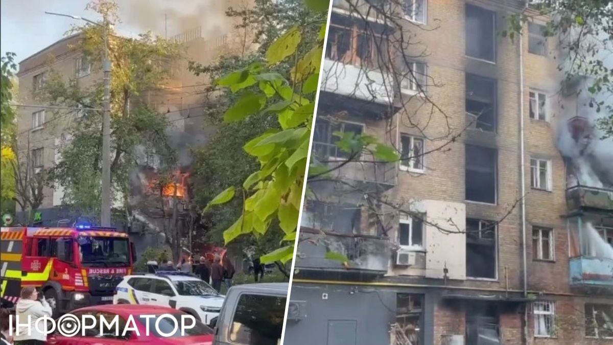 Пожежа в Солом’янському районі: уламки дрона спричинили займання житлового будинку