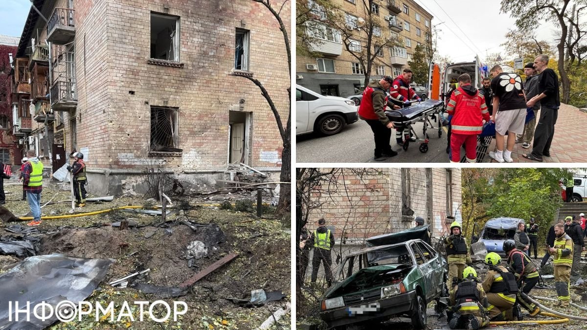 У Печерському районі впали уламки БпЛА: п’ятеро постраждалих, пошкодження