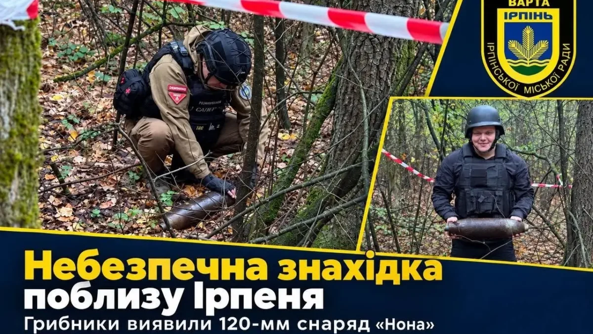У лісі під Ірпенем грибники знайшли артилерійський снаряд: правила безпеки